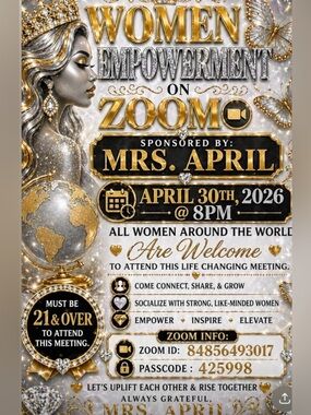 Women Empowerment Zoom Event Flyer - Gold & Silver